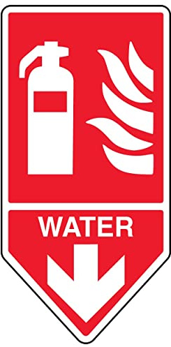 Señal de seguridad con forma de VSafety – Extintor de agua – 200 x 400 – brilla en la oscuridad Sav
