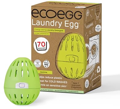 Ecoegg Laundry Egg | Detergent & Fabric Conditioner Replacement | Non bio, enzymes, phosphates, chlorine bleach | Sensitive Skin | Jasmine 70 Washes