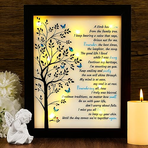 Memorial Gifts LED Shadow Box - Sympathy Gift for Loss of Mother Mom Father Dad, Bereavement Gifts Ideas in Memory of Loved One Gifts, Condolences Rememberance Grief Funeral Gifts, Butterfly Tree