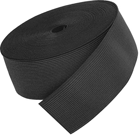 Nastro elastico 15 M per Cucire, Larghezza 50 mm Fettuccia Cucito Nero