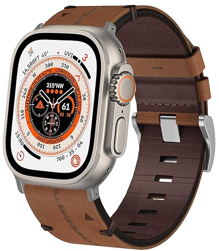 Läderarmband Apple Watch mm 49, 46, 45, 44, 42, 41, 40, 38, mjukt äkta läder, ersättningsarmband, iWatch-armband för Apple Watch SE, iWatch Series Ultra 10 9 8 7 6 5 4 3 2 1