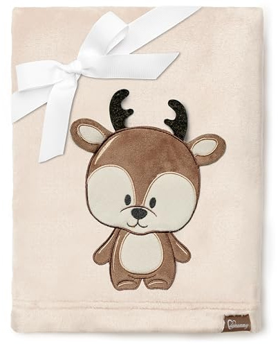 Be Mammy Couverture chaude pour bébé Peluche cadeau pour enfant avec motif 3D BE20-168 (Beige - Cerf)