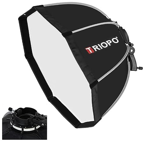 Triopo KX120 Soft Box 47.2in/120cm Octogone Parapluie Photographie Softbox pour Godox V1 AD200Pro Tête Ronde Flash Speedlite Speedlight Soft Box Diffuseur de Lumière