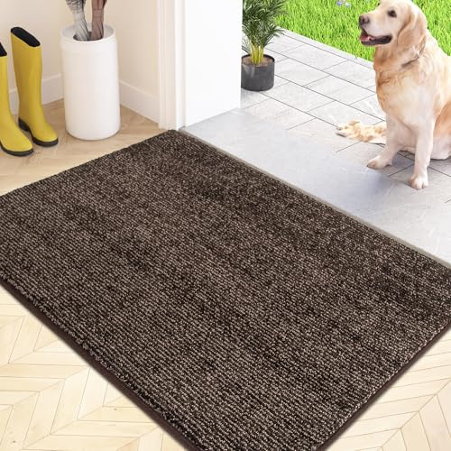 FCSDETAIL Schmutzfangmatte für den Innenbereich, 60 x 90 cm, maschinenwaschbar, Eingangsteppich, Hunde-Fußmatte, rutschfeste Bodenmatte für Eingang, schlammige Schuhe & Pfoten