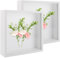 LDHHYH 2 marcos de fotos 3D para rellenar, 25x25 cm, marcos cuadrados blancos, marcos para objetos, profundidad 5 cm, obras de arte DIY, marcos profundos, 3D para objetos, flores, pared y escritorio