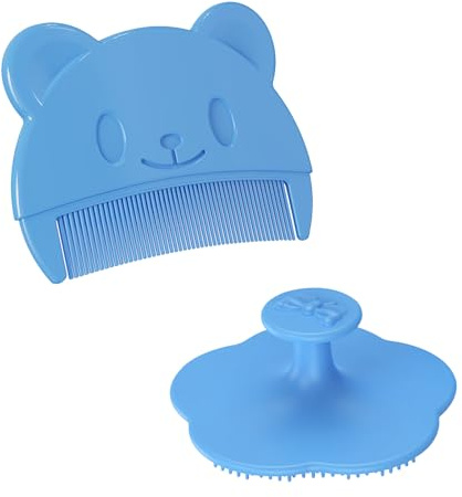 2 st mjuk borste för borttagning av mjölkskorpa, babyborste med huvudmassageborste och hårkam för nyfödda