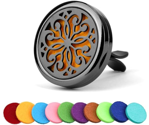 OOTSR Auto Aromatherapie Ätherisches Öl Diffusor, Auto Lufterfrischer Clips mit 12Stk Ersatz Pad für Auto, Wohnzimmer-C