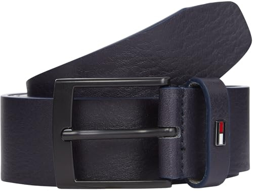 Tommy Hilfiger Herren Gürtel Adan 3,5 cm Ledergürtel, Blau (Space Blue), 125 cm