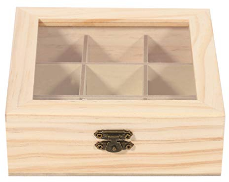 Osmond Boîte de rangement en bois pour sachets de thé, , 9 compartiments, boîte à thé, boîte à sucre en bois