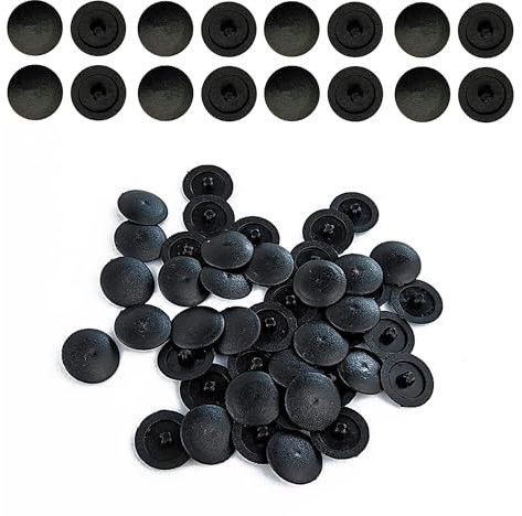 100 Pièces Capuchon de Vis Cruciforme, 12mm Anti-Rouille Cache Vis, Cache Vis Cruciformes en Plastique Noir, Cache de Vis Cruciformes à TêTe Croix