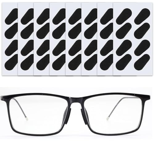 AFCJLTO 48 Paar Silikon-Nasenpads in Schwarz - Selbstklebende, dünne und rutschfeste Brillenpads für optimalen, Anti-Rutsch und weiches Material für Brillen und Sonnenbrillen…