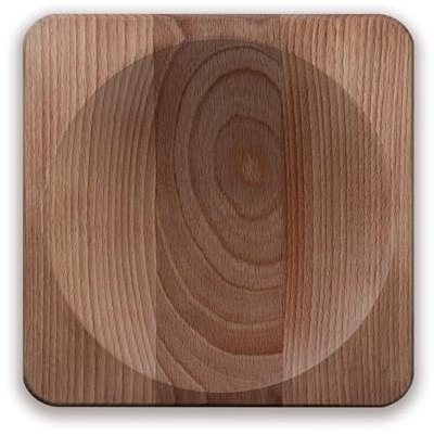 Culinaris - Wiegemesserbrett 20 x 20 cm, Schneidebrett mit Kuhle spezl. für Wiegemesser