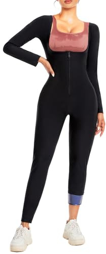 CEIUEO Ceiueo Sauna Long Sleeve Suit With Zipper Sports Femme