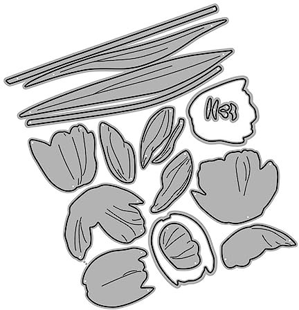 KONTONTY 1hoja Troquel De Corte De Flor De Tulipán Para Scrapbooking Plantilla Para Tarjetas y Álbumes Para Manualidades Creativas
