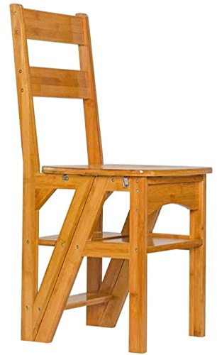 ZERAPH Tabouret d'escalade d'intérieur, Tabouret Pliant 2 en 1 à 3 marches, escabeau en Bois Portable, Tabouret de Pied, échelle, étagère à Fleurs, Chaise d'escabeau Pliable pour