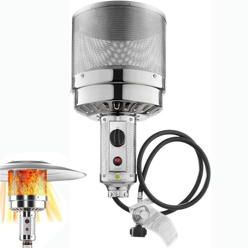 frides Propane Patio Heater Burner Head, Outdoor Heater Replacement Parts 48,000 BTU Heater Head With Shaft Connectors(2.5/56mm)