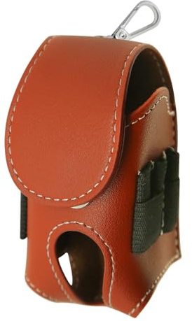 Golfballhalter für Tasche, Lederball- und Tee-Halter, Golfballtasche mit Haken und Gürtel, leicht zugängliche Golftasche, kleine tragbare Hüft-Golf-Teetasche,Name auf Leder-Golftasche mit Gürtelclip