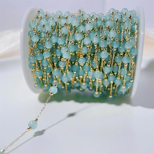 OXOLAMRIN Bunte Kettenglied-Rollen, Handarbeit Farbe Kette ， 1 Meter Steine ​​Perlen Kupfer Ketten Steine ​​Kupfer Perlen Halskette Kette Armband Zubehör for DIY Schmuckherstellung(6)
