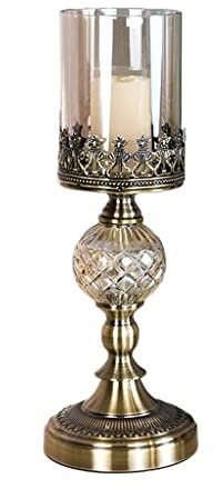Kandelaber, nordischer kreativer Kerzenständer aus Glas und Metall, dekoratives Ornament, Kerzenleuchter, geeignet für Wohnzimmer, Küche, Esszimmer, Kerzenständ