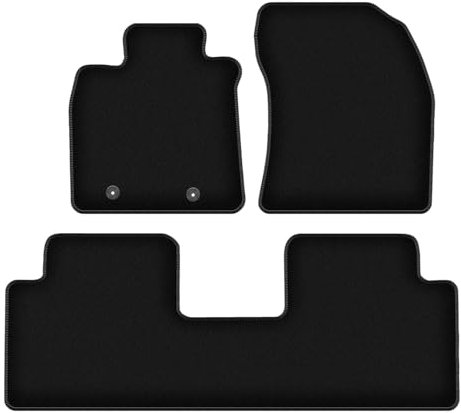 Wielganizator Velours Fußmatten passend für Toyota Avensis III T27 (2009-2018) | Qualität: Basic - Genaue Passform, rutschfeste Untregrund 3-teilig - Schwarz