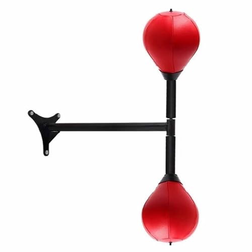 GTPBAO Punchingball Speedball Wandhalterung mit Doppel-Boxbällen, Rot Boxsack für Kickboxen, Fitness und Stressabbau