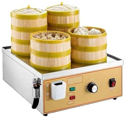 Vaporiera elettrica commerciale, vaporiera elettrica per dim sum, con allarme di ebollizione a secco e sistema di approvvigionamento idrico indipendente, regolazione della temperatura costante da 30