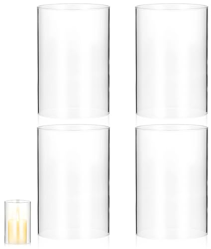 SOIMISS Glaszylinder für Kerze Transparent Windlicht Abdeckung Raum Deko
