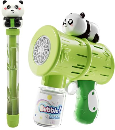 Bubble Bläser – 2 Stück Panda Seifenblasenmaschine für den Außenbereich, lustiges Spielzeug für Kleinkinder – Party, Schule, Hochzeit, Garten und Sommer