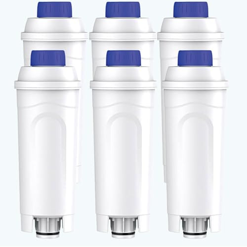 COJINLDFEI Replacement Water Filter Compatible with DeLonghi DLSC002, Water Filter Compatible with DeLonghi ECAM, ECAM, ETAM, EC, BCO, BC Series Coffee Maker, Soften Water (6 Pack)