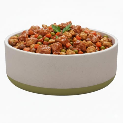 Fuzzl Titan Futternapf aus Bambus und Gummi, 18 cm, mit Ultra Grip, grüner Boden, grau, umweltfreundlich, antibakteriell, langlebig, ungiftig, Hundenapf, Wassernapf