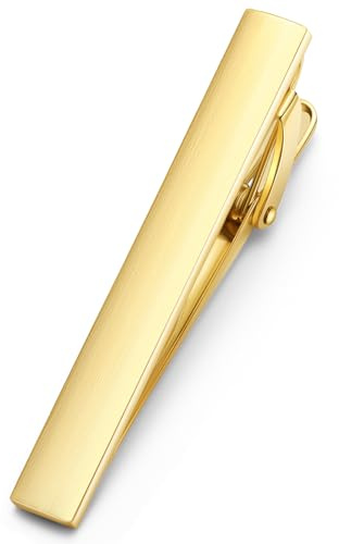 HONEY BEAR 5/5.4/6cm Herren Krawattennadel Krawattenklammer für Normale Krawatte Tie Clip 1.97/2.12/2.36 (Gebürstetes Gold horizontal 5cm)