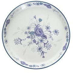 London Pottery Service à thé, tasses et soucoupe en porcelaine avec théière, pot à sucre, pot à lait, support à dessert pour mariage, fête (assiette rose bleue, diamètre 19,5 cm)