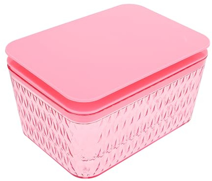 DECOMELODY Caja Organizadora De Papel Portátil Multifuncional para Coche con Tapa Dispensador Elegante para Tissues y Toallitas Almacenamiento Práctico para Hogar Oficina y Vehículo Color Ros