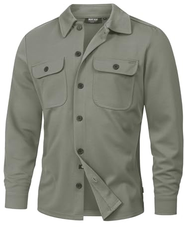 Indicode INNello Chemise à manches longues pour homme avec col Kent | Veste demi-saison Chemise de loisirs, Castor Gray, M