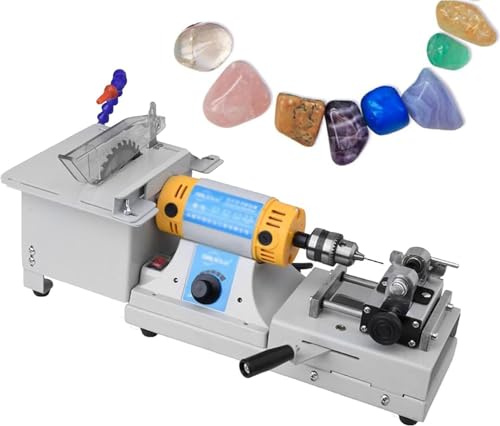 MANYOUYOU Machine à Polir Les Pierres Précieuses 750 W, Rectifieuse à Facettes, Polisseuse De Bijoux, Rectifieuse Plate, Machine Lapidaire 800-10 000 TR/Min, pour Bijoux, Jade Et Métaux Précieux