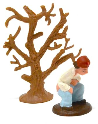 Genérico Statuetta del presepe nascosto di 8 cm. Trova la figura natalizia. l'uomo che fa la cacca. figurina cagando. Set di scena di Natività, Figure, Gesù. 3 Re. Modelli in scala