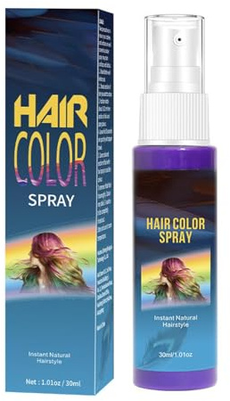 Temporäres Haarspray Farbe White, Sofortige Hair Dye S-pray für Halloween, Abwaschbare Haarfarbe Weiß,Haar Colorationen Schnelle Haarfärbung, Karneval & Cosplay, Ideal für Partys & Festivals (Lila)