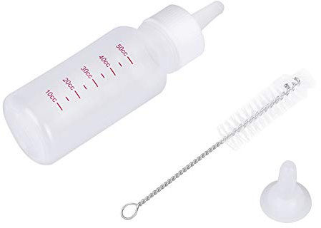 Occupiedpet Pet Feeding Bottle, 50 ml Newborn Puppy Kitten Milk Bottle with Nipple and Cleaning Brush, for Small Dog Cat Rabbit, 4.7 Inch