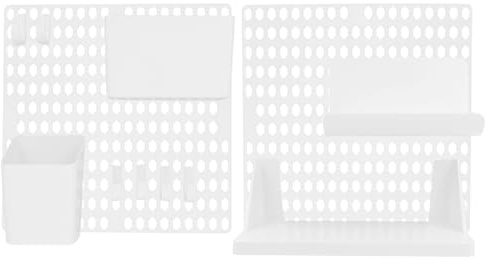 Garneck Panneaux Perforés Combinés Étagères et Bacs de Rangement Blanc pour Bureau Atelier Garage Installation Simple sans Perçage