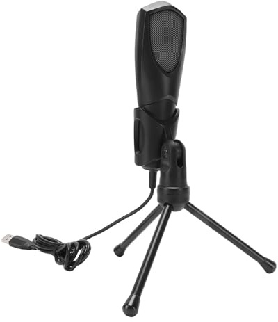 Yechiry Microfono USB per Giochi per PC, Microfono a Condensatore RGB, con Supporto per Treppiede con Riduzione del Rumore e Plug and Play, Ideale per Registrazione, Podcasting e Streaming