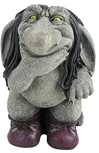 Design Toscano CL6142 Gnome Statue Jardin -Pondering Sylvester le Cynique Gnome Troll - Pelouse Gnome