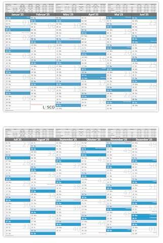 Tafelkalender DIN A3 2025 (5 Stück) Format (297 x 420 mm) 300g BD Papier sehr gut beschreibbar