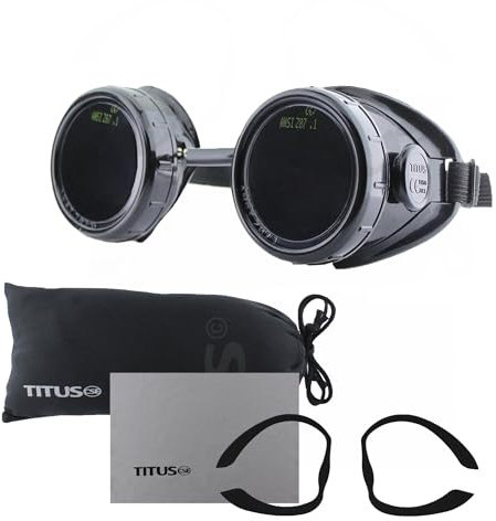 TITUS Cup Type C Frame Industrial Quality Welding Goggles UV IR Green 5,7,8,9,10,11,12,13,14,or 16 Filter With Pouch & Pads