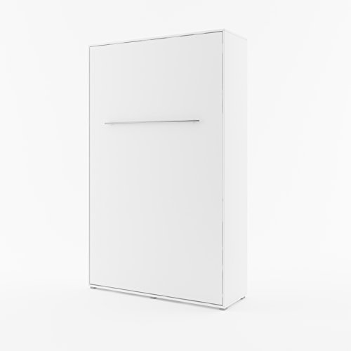 Schrankbett Concept PRO Vertikal, Wandklappbett, Bettschrank, Wandbett, Schrank mit integriertem Klappbett, Funktionsbett (140 x 200 cm, Weiß, Vertikal)