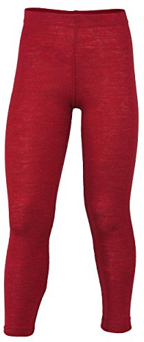 Engel Natur | Childrens Leggings fine Rib (140 (9-10 Years), Red Melange)