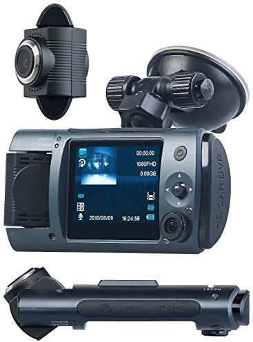 NavGear Full-HD-Dashcam mit 2 Objektiven, 150° Ultra-Weitwinkel, Sony-Sensor