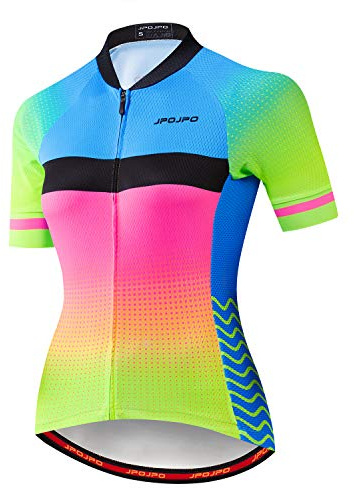Damen-Radtrikot, kurzarm, Biking-Shirts, Fahrradbekleidung, Fahrradjacke mit Taschen,Atmungsaktiv, A18, L