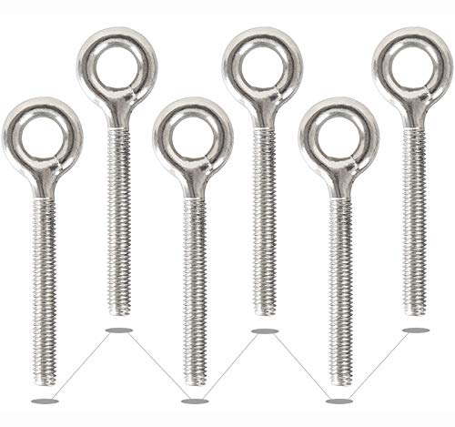 6 Pack M10 304 Anneaux en Acier Inoxydable Soudés Fermés Boulons à Oeil de Tige Filetée Résistant à La Corrosion-Vis à œil
