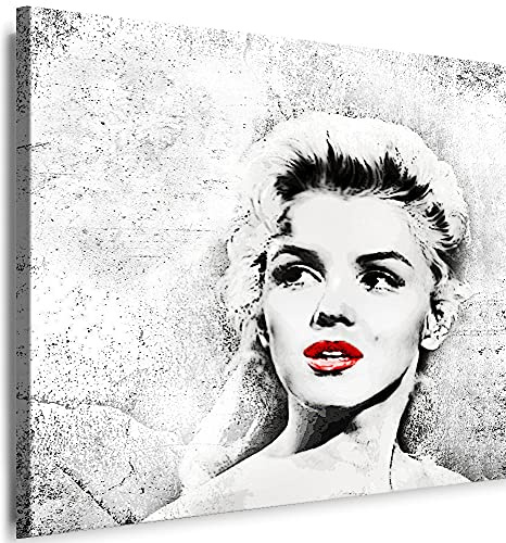 Julia-Art Bilder - Marilyn Monroe Leinwandbild - 60x60cm Wandbild - Film Retro Model Kunstdruck Fertigbild sofort aufhängbar