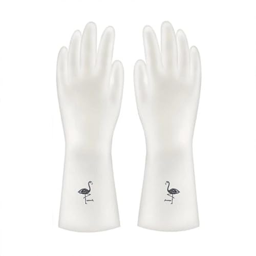 Cusstally Blanchisserie Femmes imperméables en Plastique en Caoutchouc Gants en Caoutchouc travaux ménagers Nettoyage Cuisine Gants de Vaisselle Cuvettes de Lavage Gants
